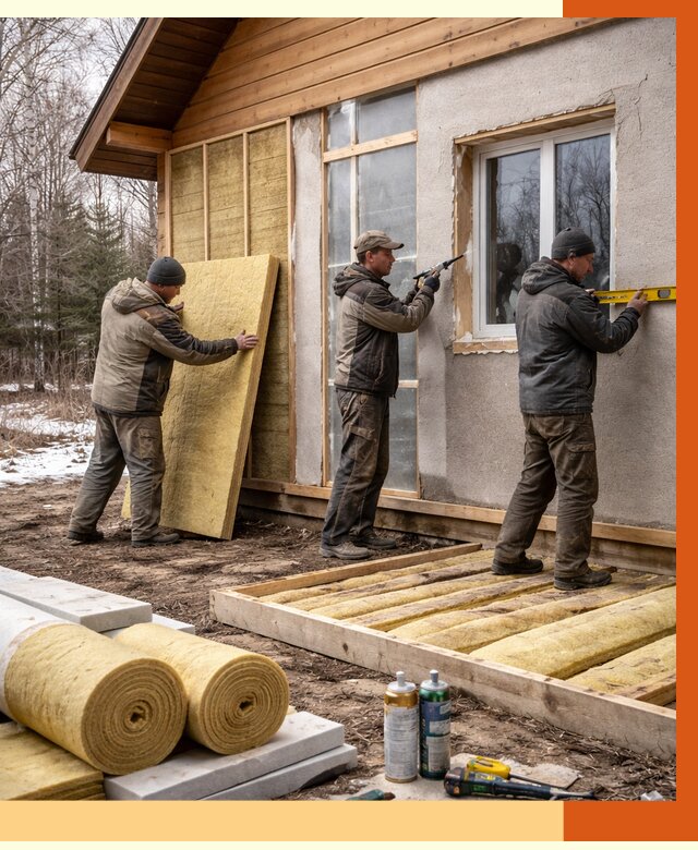 Утепление дачного дома в Санкте-Петербурге от 5048 руб/м2 — недорого | ТепломастерСнк