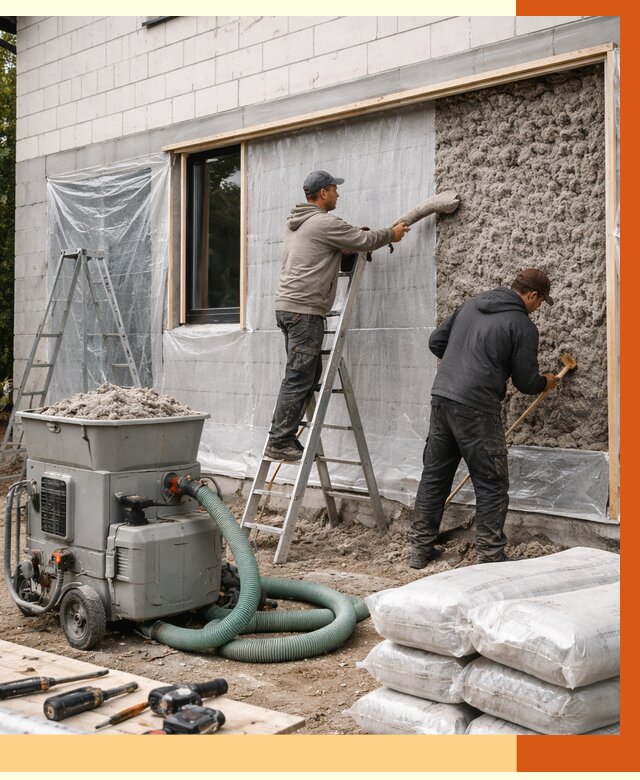 Утепление дома из газобетона эковатой в Санкте-Петербурге от 4783 руб./м2 | ТепломастерСнк