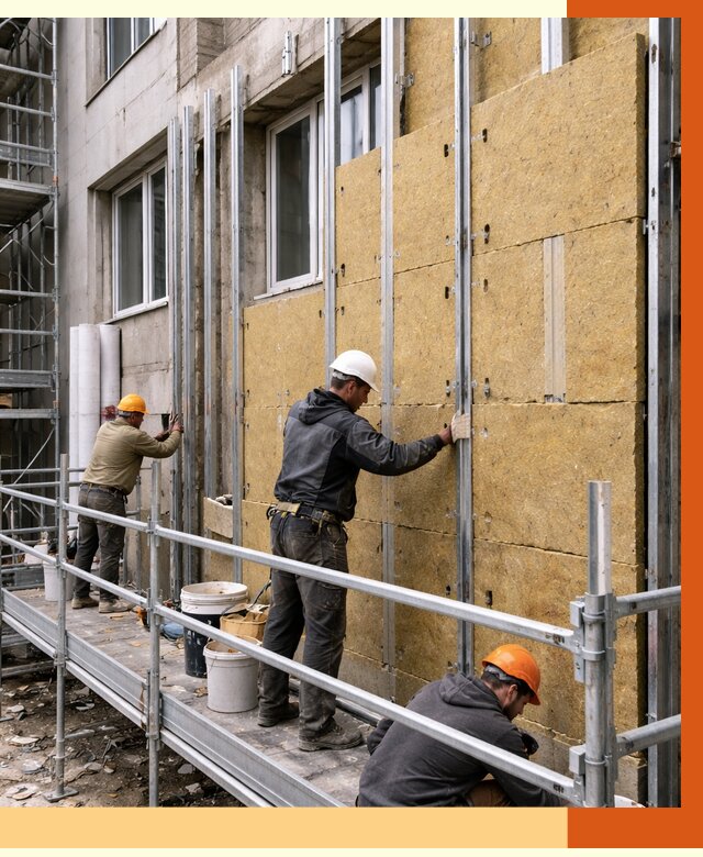 Утепление вентилируемого фасада в Санкте-Петербурге от 5952 руб/м2 — монтаж и утепление вентфасад | ТепломастерСнк