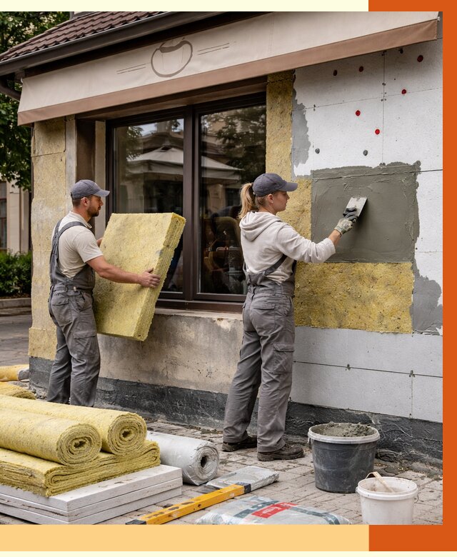 Утепление кафе в Санкте-Петербурге от 4464 руб/м2 — комплексно под ключ | ТепломастерСнк
